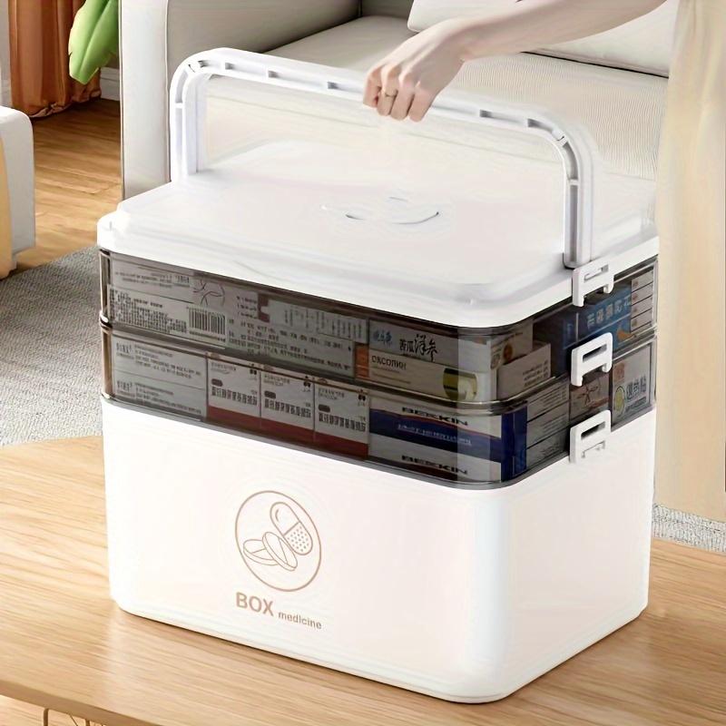 1pc 3-Tier Medicine Cabinets,Medicine Organizer - Family Emergency Storage Box | Leak-Resistant Design, Compact for Home Use