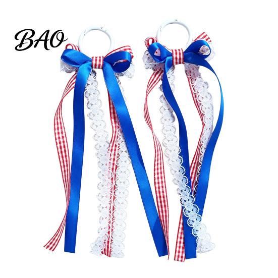 Lace Bows for Shoes 2Pcs Ribbon Bow Boot Charms, Patriotic Cowboy Charms with Lace, Festival Wear Accessories Plaid Striped Women Cowgirl Western
