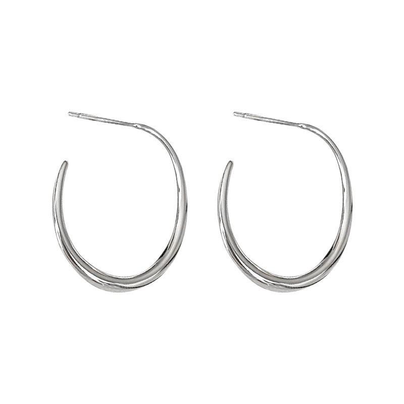 ANENJERY Irregular Geometry Big Earrings for Women Creative Unique Design Silver Color Party Jewelry