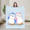 P-Pudgy Penguin Blanket Cute Penguin  Fleece Funny Warm Throw Blankets For Bedding Lounge Textile Decor,