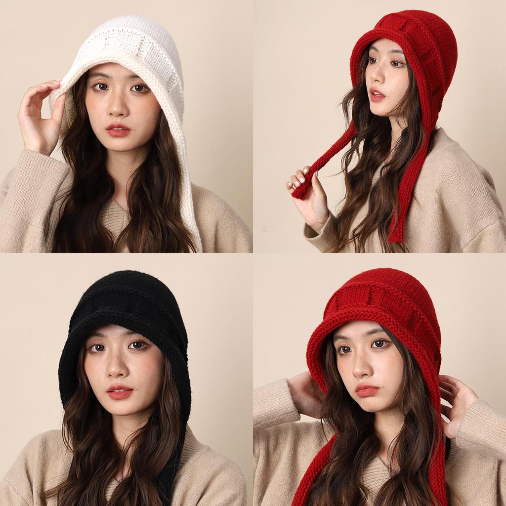 Winter Knit Beanie Hat For Women With Warm Ear Covering And Small Face Effect