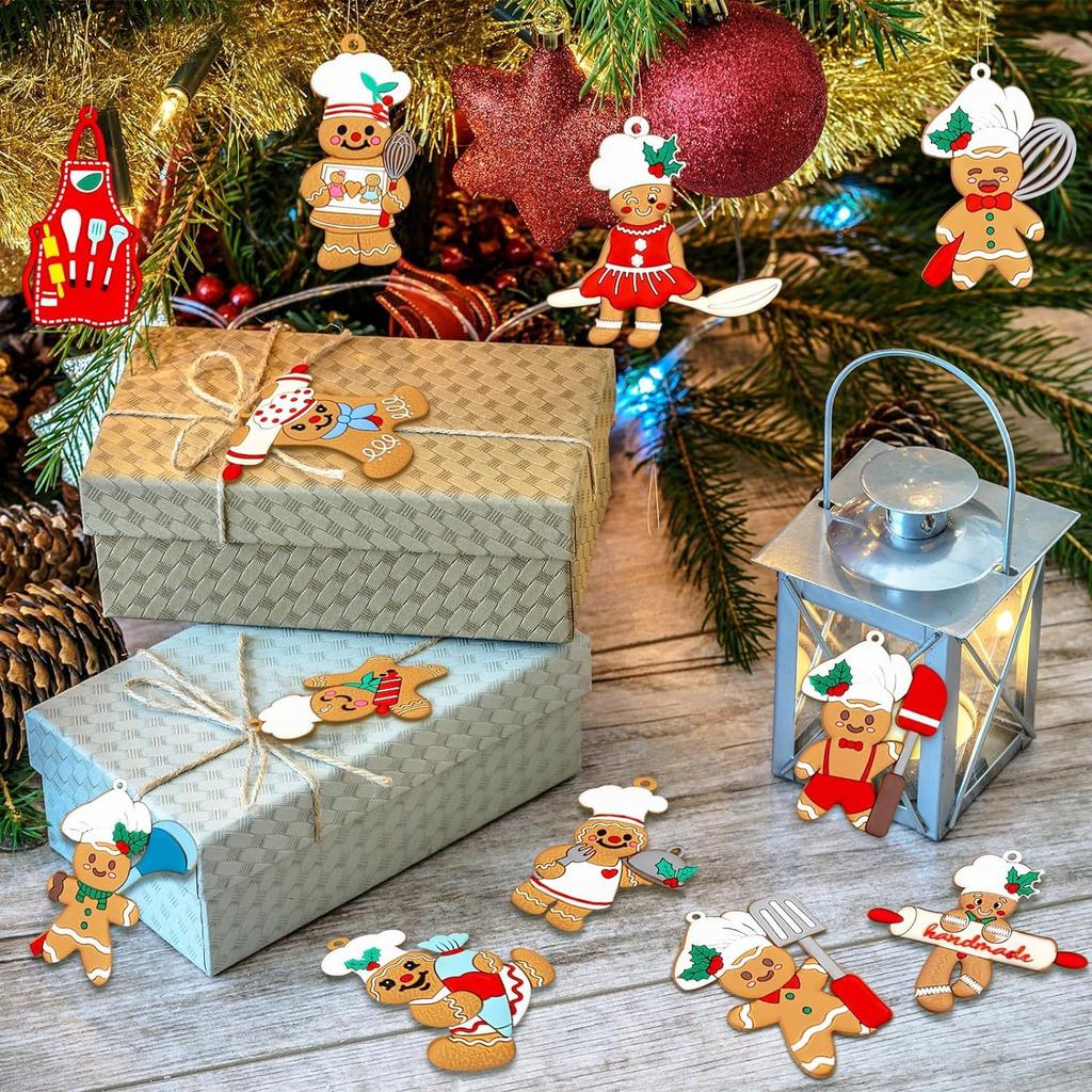 15/1ks Vánoční perníček Dřevěný Vánoční stromeček Závěsné přívěsky Ozdoby Domů Vánoční Navidad Party Dekor Nový rok Dětské dárky