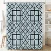 Modern Blue Rectangular Pattern Bathroom Shower Curtain Waterproof Fabric Home Decoration For Bathtub Decor Set-In Floral Bath R