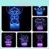Charming 3d Cartoon Stitch Night Light Led For Bedroom Touch Control Versatile Use