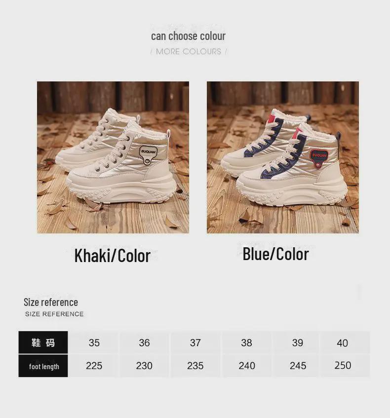 Women's 2024 Winter High-Top Casual Thick-Soled Velvet Boots K6719