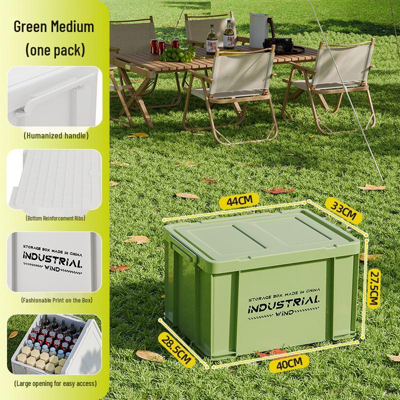 Large Capacity Outdoor Camping Storage Box with Lid - Thick Plastic Car Trunk Organizer
