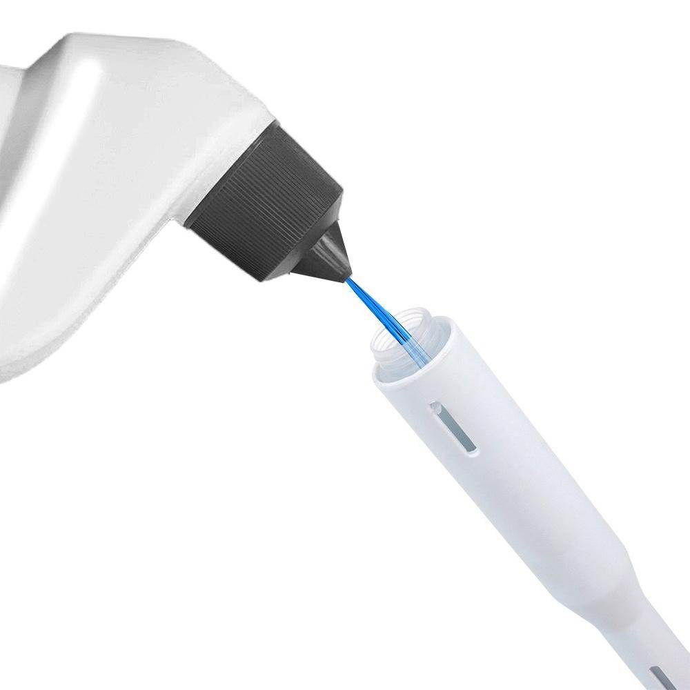Silicone toilet brush with stand and liquid dispenser, white, 40 cm
