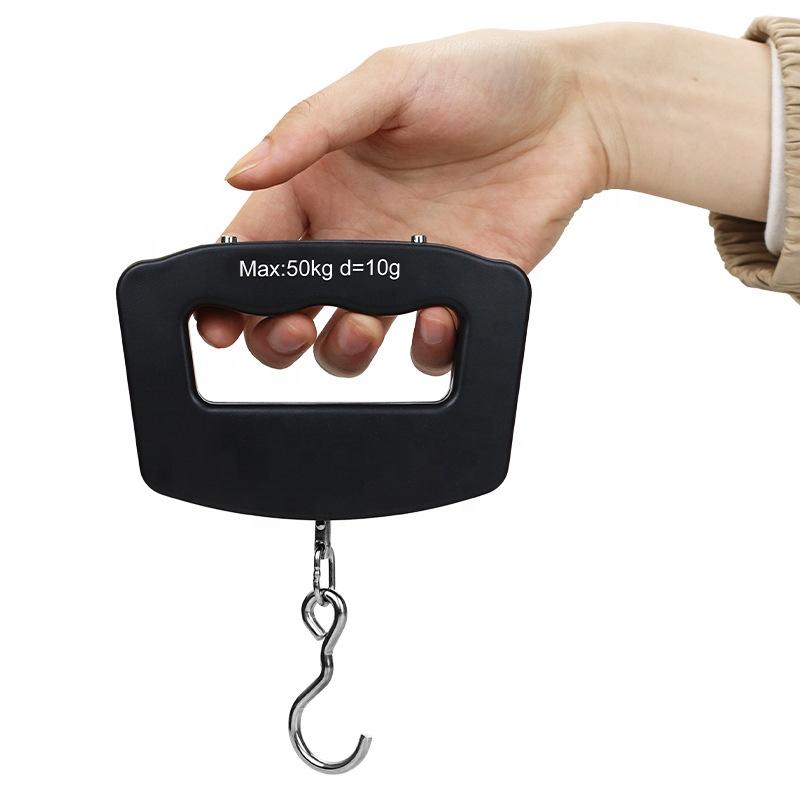 50kg LCD Digital Luggage Scale Portable Electronic Suitcase Scale Handled Travel Bag Weighting Fish Hook Hanging Scale