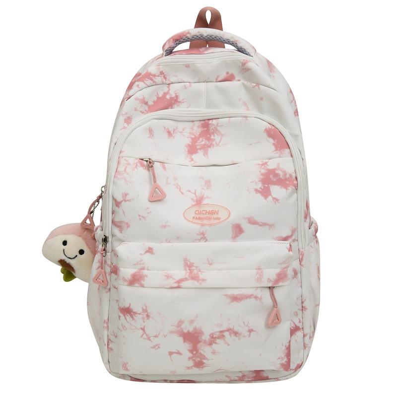 

Рюкзак для кампусного стиля, модный и универсальный для старшеклассников и студентов колледжей, студенческий рюкзак большой вместимости With pendant розовый