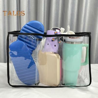 Borsa portaoggetti trasparente impermeabile Chiusura a zip Grande capacità Multiuso Trasparente Borsa da spiaggia Organizer Accessori