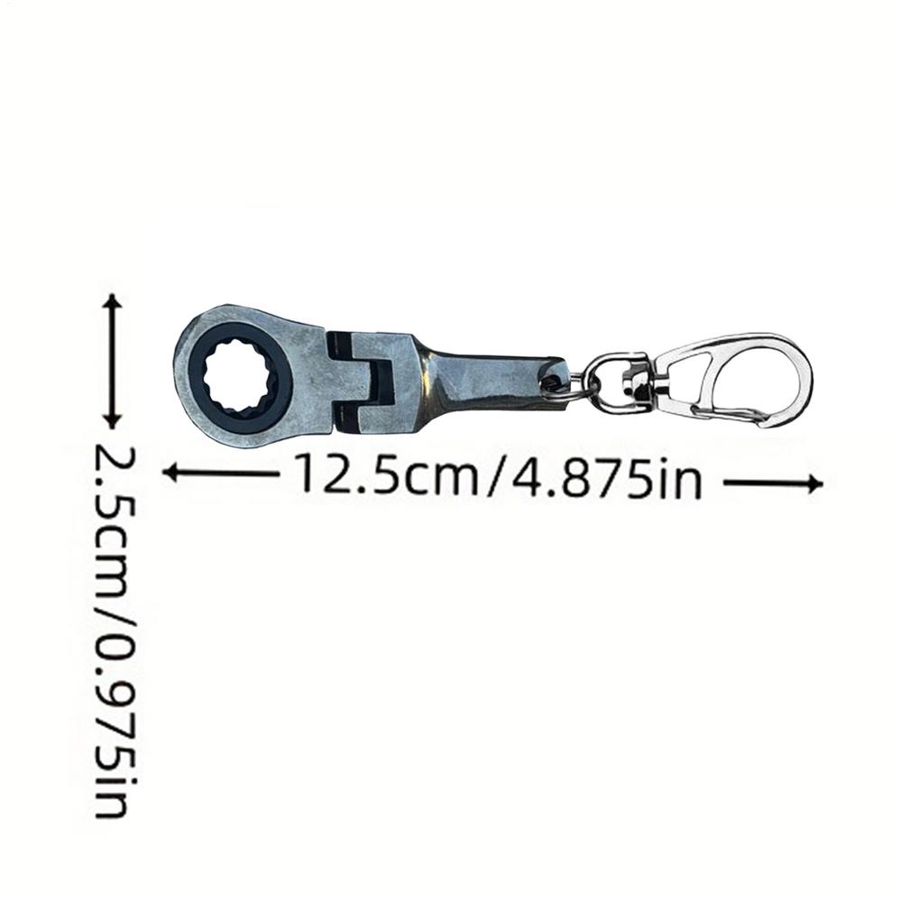 10mm Ratchet Wrench Mini Shaped Metal Racing Keychain Key Chain Ring Keyring Adjustable Wrench Hand Tools Automotive