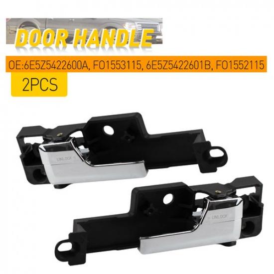 Interior Door Handle For 2006-12 Ford Fusion MKZ Front Left & Right Side Chrome