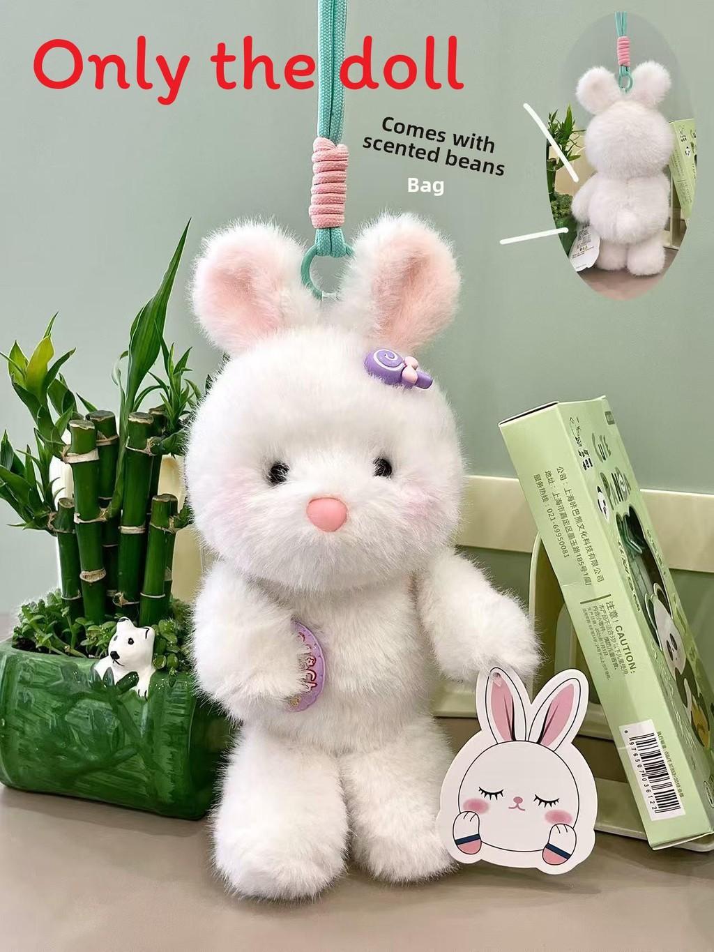 

Lollipop Cute Balloon Candy Bow Rabbit Plush Doll Pendant With Beads Fragrance Bunny Donut
