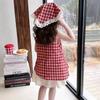 Girls Summer Checkered Sleeveless Dress Korean Casual Sundress for Toddlers and Kids