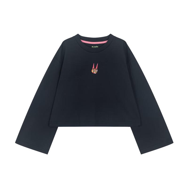 

M.Latin Girls Autumn Cartoon Flare Sleeve Cropped T-Shirt 120cm