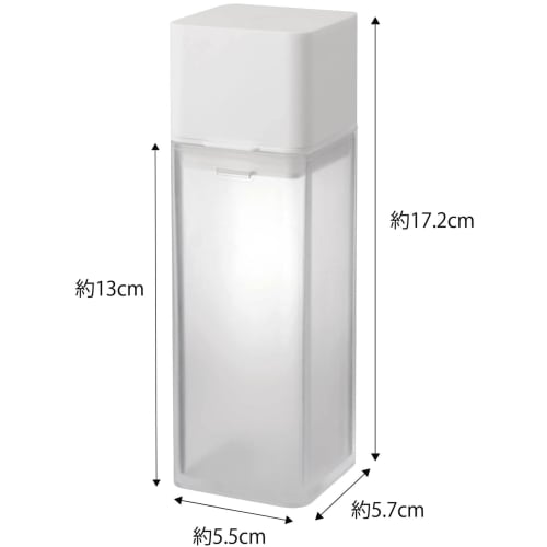 Yamazaki Tower Refillable Seasoning Bottle, White, Approx. 5.5 X 5.7 X 17.2 Cm, Airtight, Easy Open/Close, Disassembles for Cleaning, 250ml, Product N
