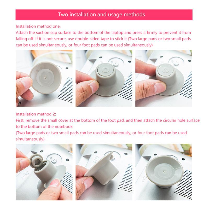 4-teiliger Laptopständer mit Saugnapf, der das Kühlpad erhöht, geeignet für Gaming-Business-Office-Multifunktionsheizkörper