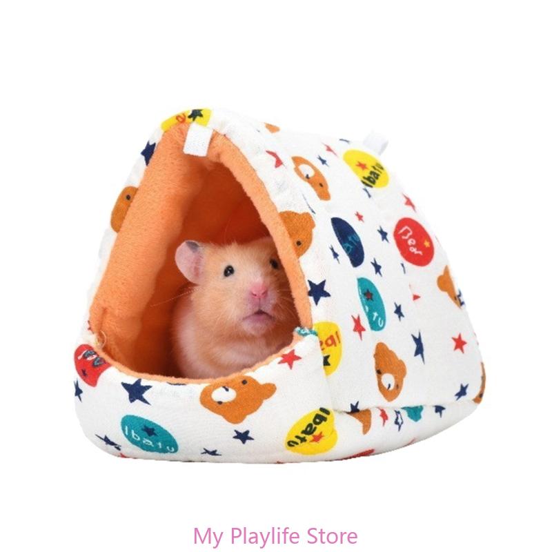 

Hamster Hammock Winter Warm House Cotton Small Pet Cage Sleep Nest Bed for Guinea Pigs Hedgehogs Squirrels Cage Accessories S