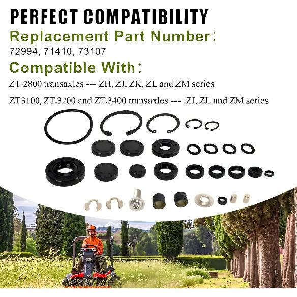 72994 Sada těsnění převodovky pro Hydro-Gear ZT-2800 ZT-3100 ZT-3200 ZT-3400, Náhrada za 71410 73107, Repase převodovky Hydro Gear
