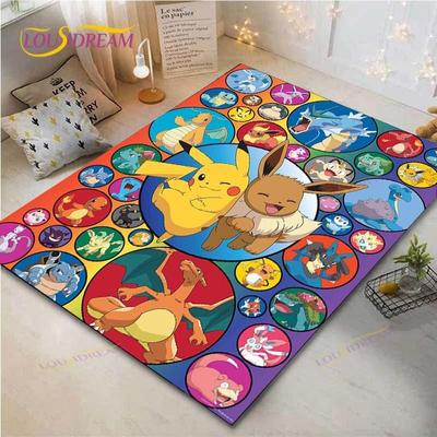 Tapis Pokemon Pikachu Salon Chambre Tapis de Chevet Bureau Chaise d'Ordinateur Mode Maison Tapis de Sol Tapis de Zone