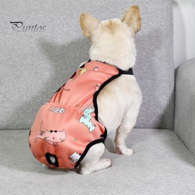 Pantaloni mestruali per animali domestici riutilizzabili impermeabili cinturino per pannolini per cani slip modello cartone animato mutandine sanitarie femminili pantaloncini con bottone a pressione forniture per animali domestici