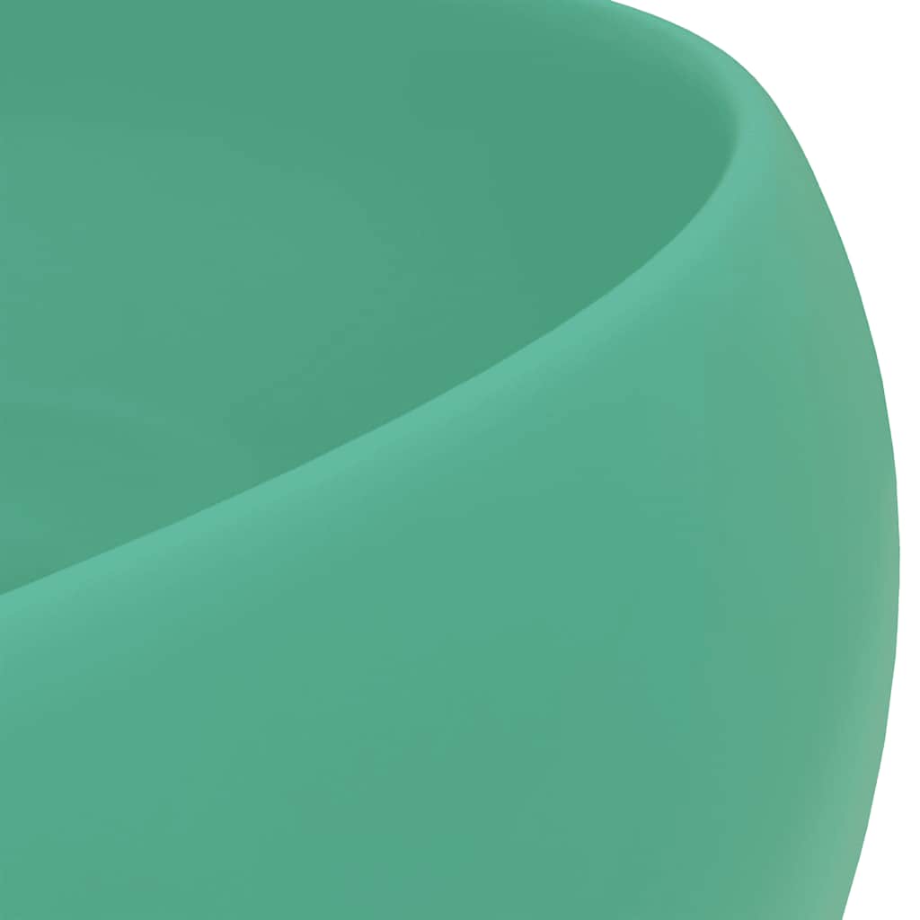 Luxury Round Wash Basin Matte Light Green 40 X 15 Cm Ceramic