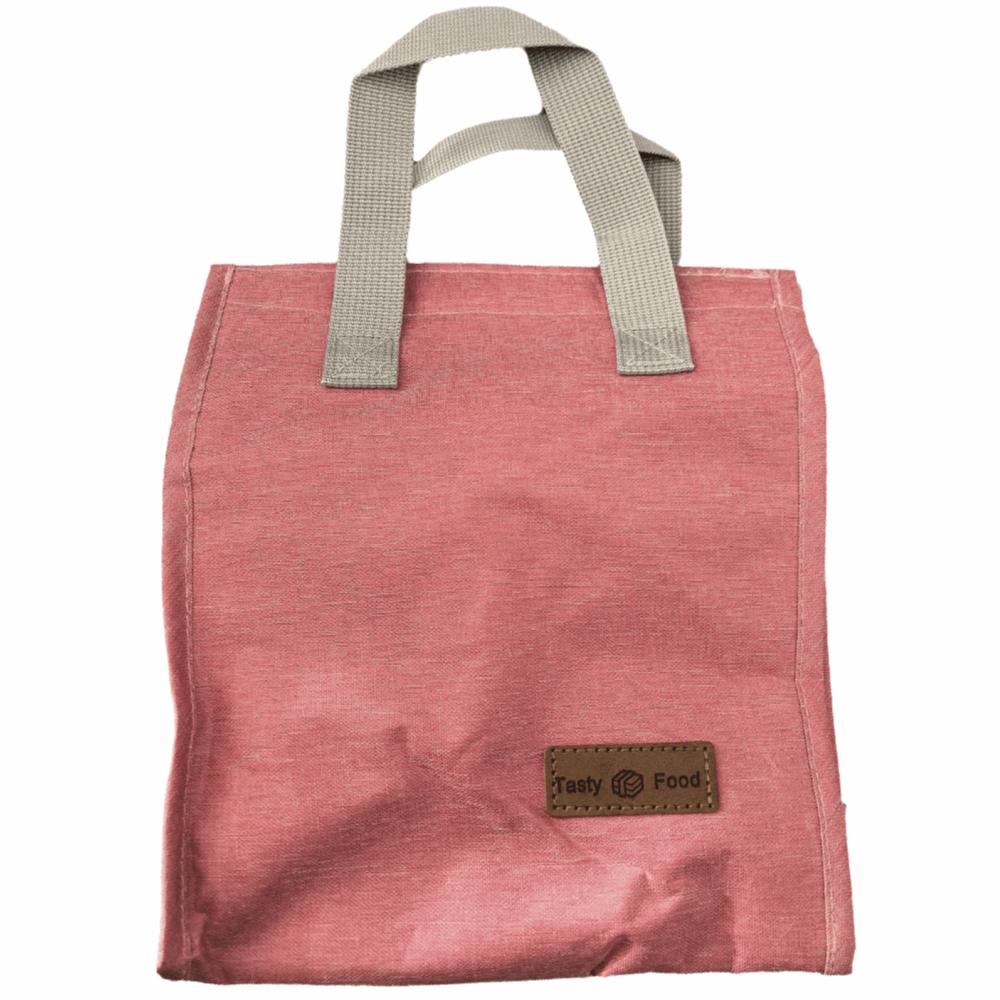 

Package Waterproof Lunch Bag Thermal Breakfast Organizer Food Hand Bags Tote Canvas Lunch Bag розовый