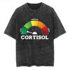 Low Cortisol Levels V Meme Oversized T Shirt 100% Cotton Vintage Washed T-shirt for Men Women Hip Hop