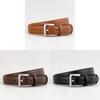 Classic Leather Waist Belt For Women With Alloy Buckle For Casual And Office Wear