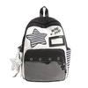Schoolbag Sweet Wind Milk Blue Striped Stars Student Backpack Korean ins Vitality Age Reduction Travel Small Backpack