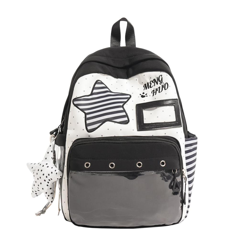 Schoolbag Sweet Wind Milk Blue Striped Stars Student Backpack Korean ins Vitality Age Reduction Travel Small Backpack