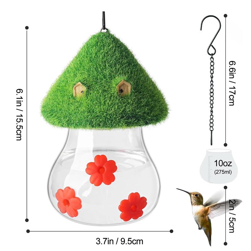 

Кормушка для колибри, герметичные кормушки для колибри для подвешивания на открытом воздухе, кормушка для птиц для наблюдения за садовыми птицами, украшение для патио и подарок зелёный