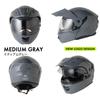 ISHINO SHOKAI Motorcycle System Helmet Free Size Medium Gray Helmet, ISN21501, (Approx. 57-60cm),