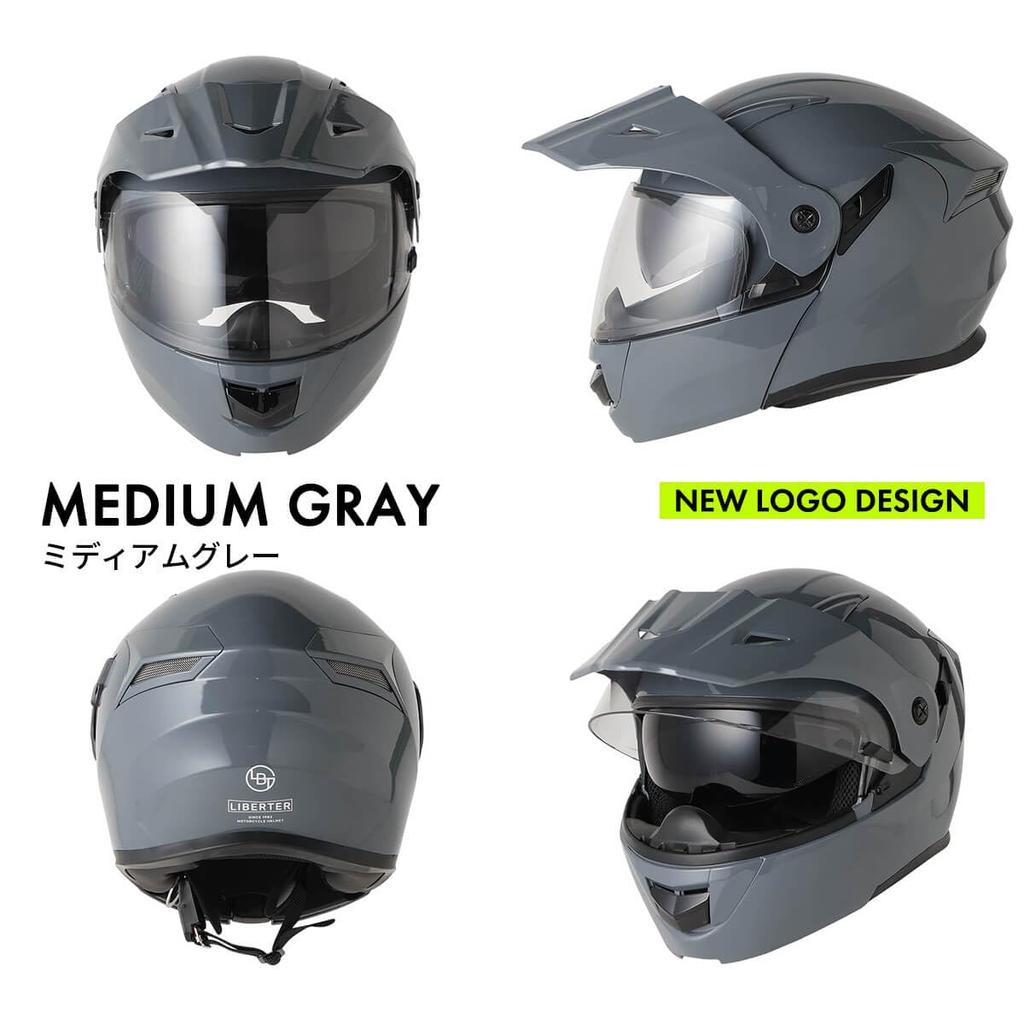 ISHINO SHOKAI Motorcycle System Helmet Free Size Medium Gray Helmet, ISN21501, (Approx. 57-60cm),