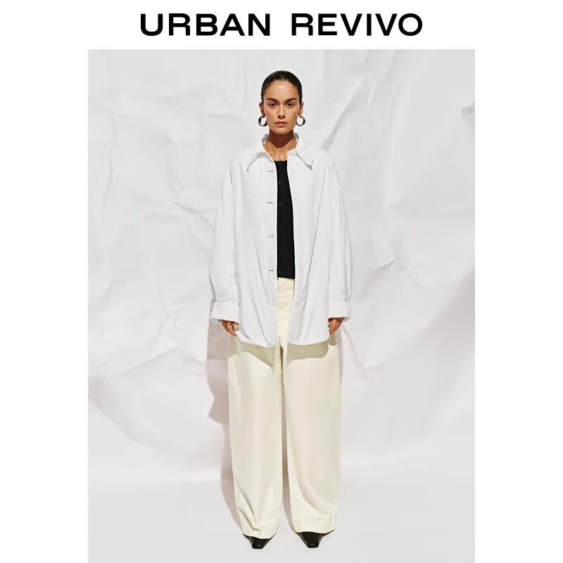 UR Women's Simple Design Oversized Padded Shirt Jacket