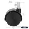 5 PCS 2 Inch Nylon Plastic Replacement Casters Rotating Furniture Wheels Floor Protection Office Chair Rotating Casters Threaded Rod Black
