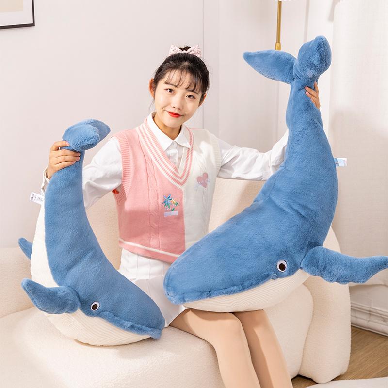 New  75/100cm New Style Blue Shark Plush Toys Big Fish Cloth Doll Whale Stuffed Animals Children Birthday Gift