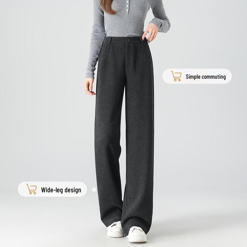 Handu Yishe Women's Sophisticated Wool Blend Straight-Leg Trousers