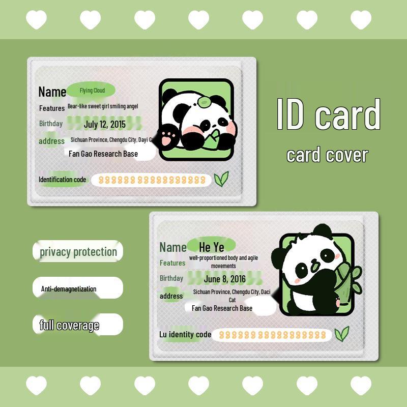 Panda ID Card Protector: Cute, Full-Coverage Blocking Sleeve for Campus Cards