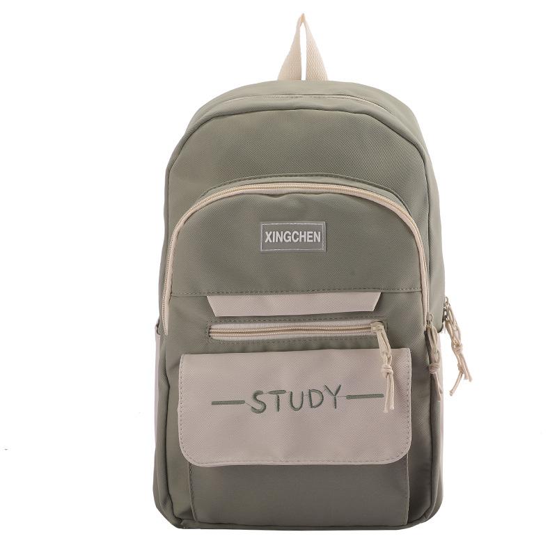 Student backpack trend letter middle and high school campus schoolbag casual large capacity contrast backpack trendy fashion