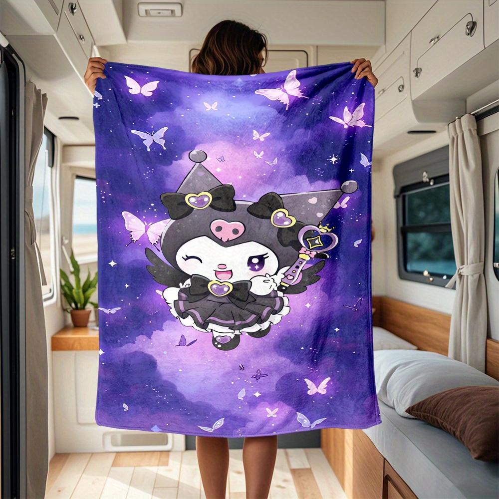 

1pc Magical, Butterfly, Kuromi RV Blanket, Digital Printed Flannel Blanket, Multi-Purpose Four Seasons Hypoallergenic Quilt for Sofa, Bed, O 130x150cm