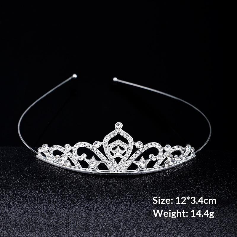 Romantic Princess Crown For Girls Rhinestone Crystal Hair Crowns Queen Headband Bridal Headdress Tiaras Hair Jewelry Accessories