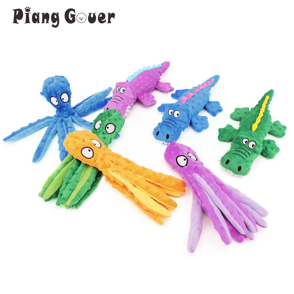 Octopus Crocodile Squeak Dog Toy Squid Puppy Plush Pet Toy Play Interactive Cat Supplies