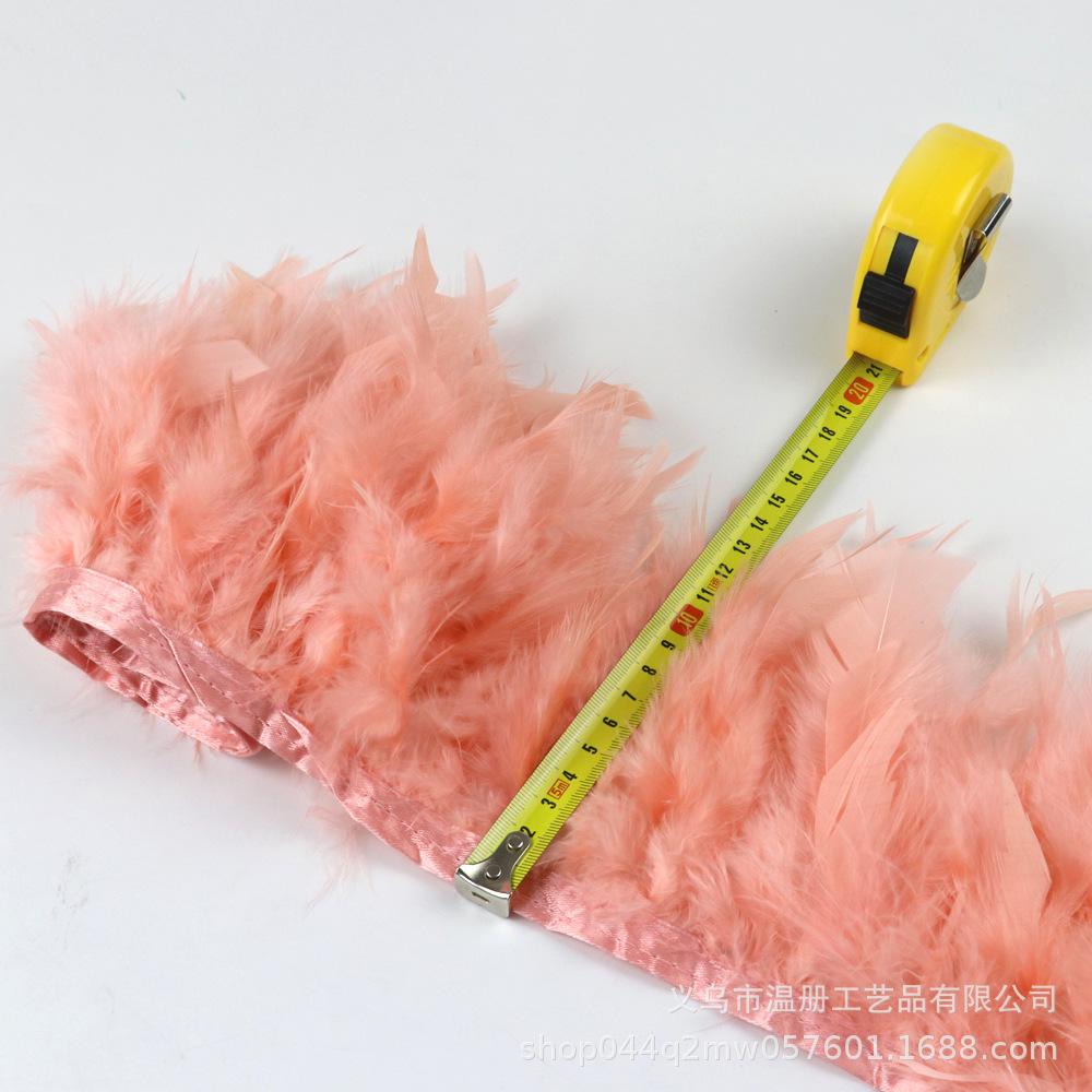 Turkey Feather Cloth Edge Diy Car Doll Decorative Material Fire Lace Dress Skirt 1M/Bag