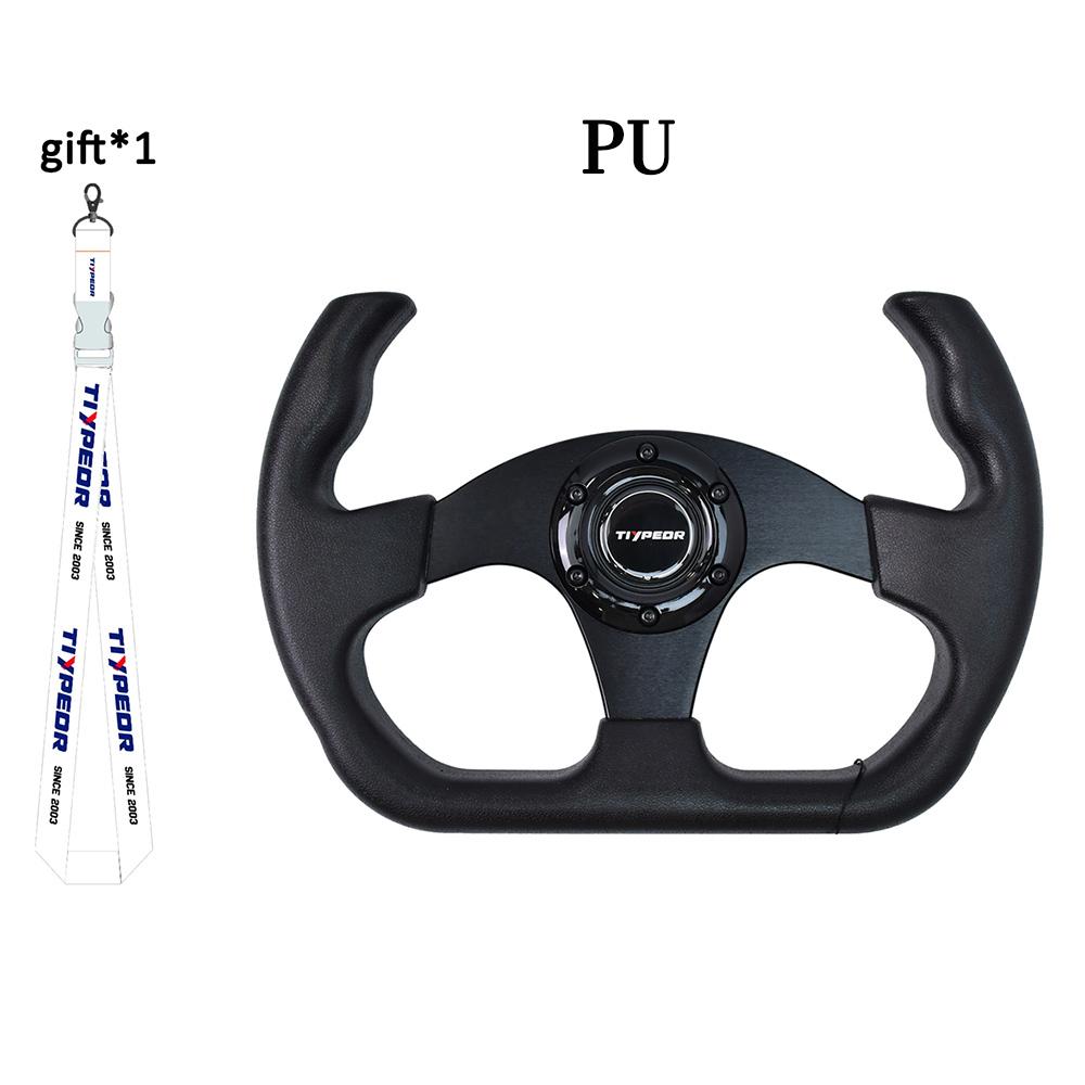 SIM TIYPEOR 13 inch 330mm suede black Steering Wheel D-shaped opening universal sport steering wheel 001-GZFXP630-01