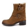 Bottines Lynette style motard camel en cuir Femme LES TROPEZIENNES PAR M.BELARBI