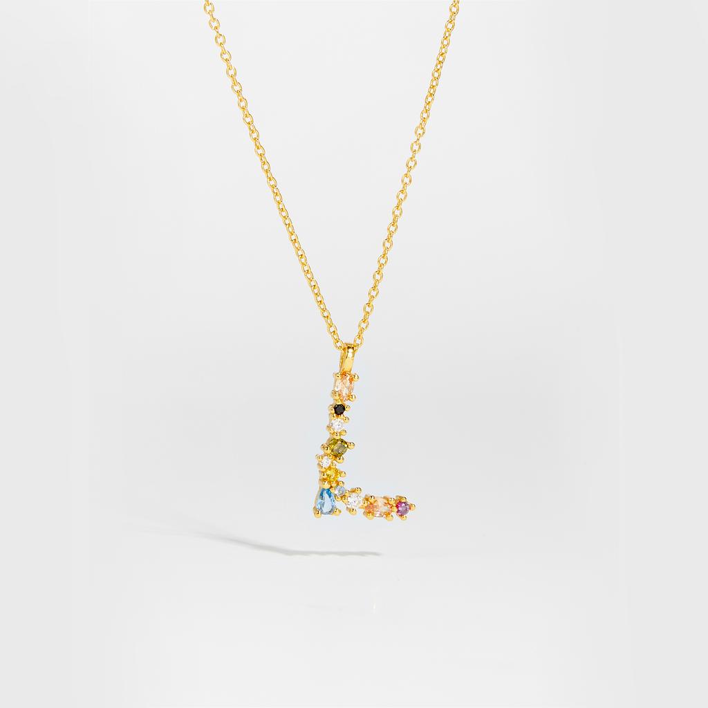 925 Sterling Silver Gold Letter M Pendant Initial F Alphabet Necklace Monogram Opals 2020 Women Accessories Jewelry