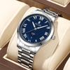 RUIGE Hollowed Out Weekly Calendar Men's Fully Automatic Mechanical Watch Stainless Steel Men's Luminous Waterproof Watch