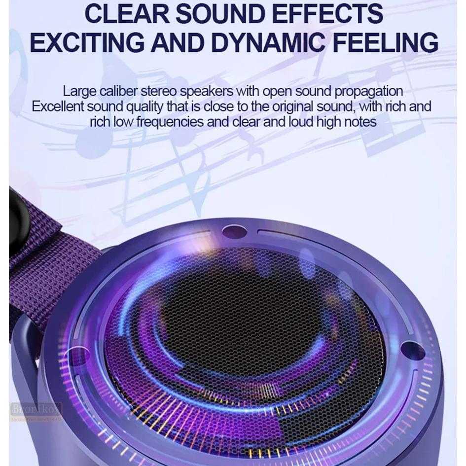 Wireless Bluetooth Speaker Sound Light Rhythm Subwoofer Stereo Music Center Hands-free Call Outdoors Waterproof Portable Mini Speakers