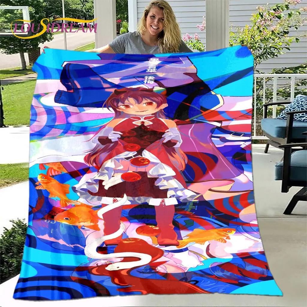 Puella magi madoka magica Kreslená měkká plyšová přikrývka, flanelová přikrývka přikrývka do obývacího pokoje Ložnice Pohovka Pohovka Piknikový povlak